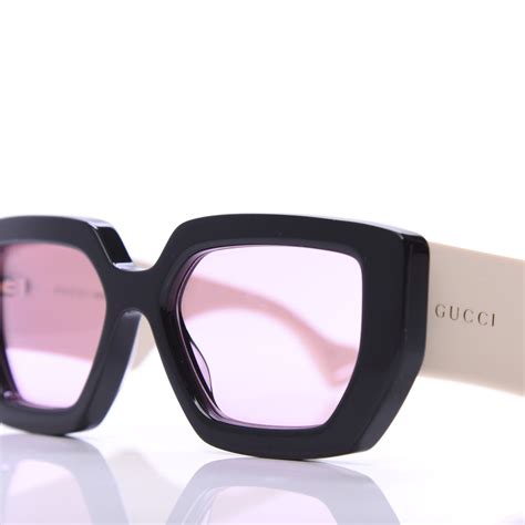 GUCCI Square Frame Sunglasses GG0630S Black Ivory